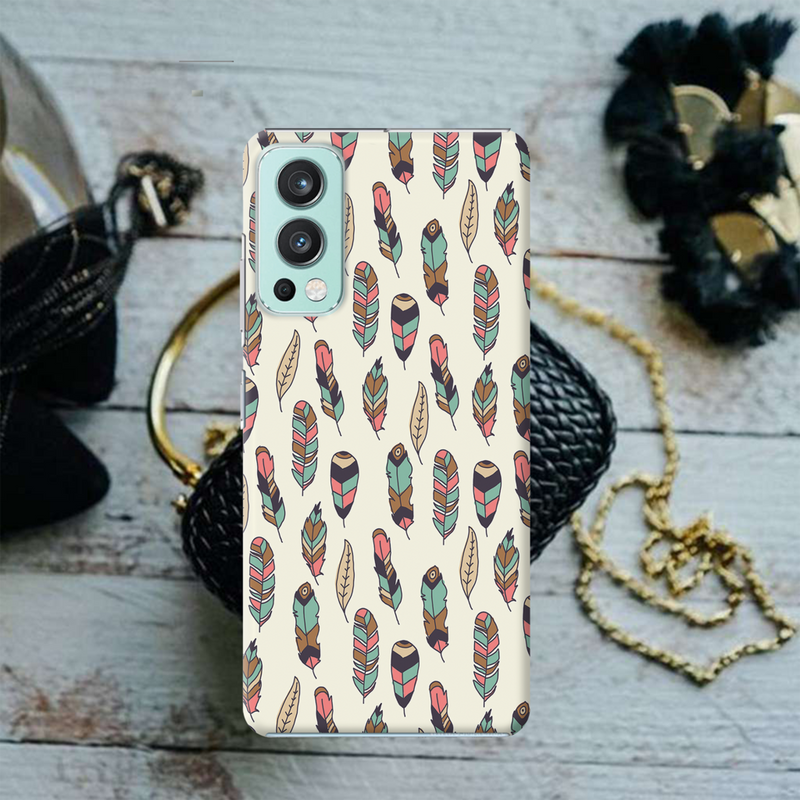 Feather pattern Printed Slim Cases and Cover for OnePlus Nord 2
