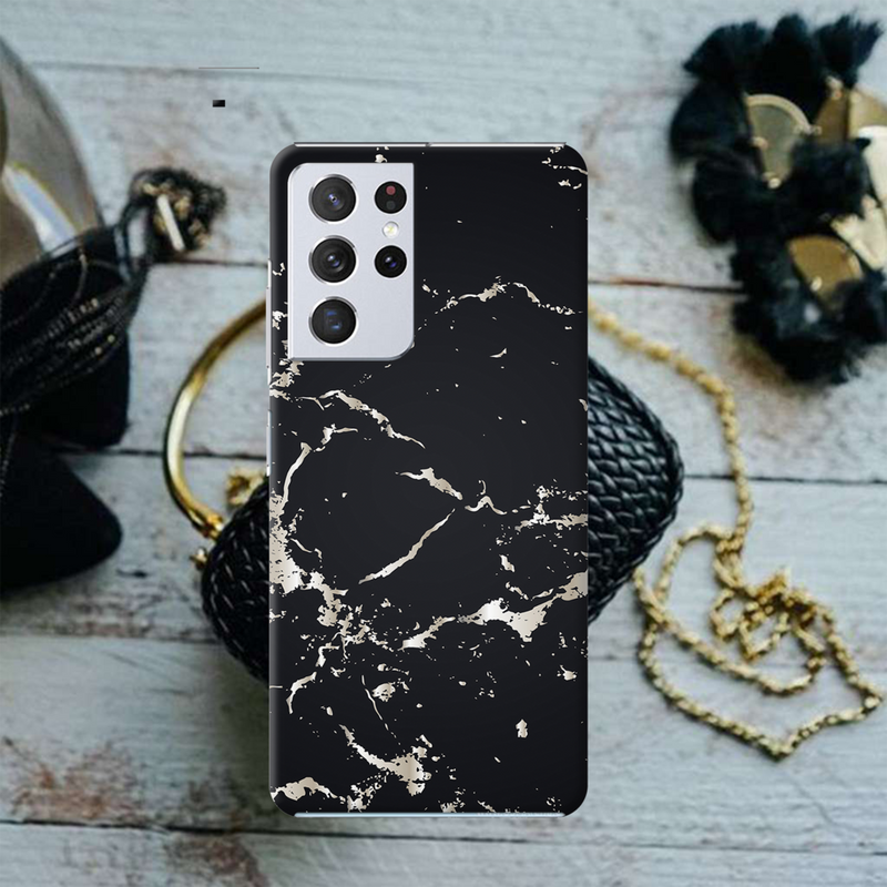 Dark Marble Printed Slim Cases and Cover for Galaxy S21 Ultra