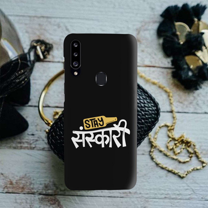Stay Sanskari Printed Slim Cases and Cover for Galaxy A20S