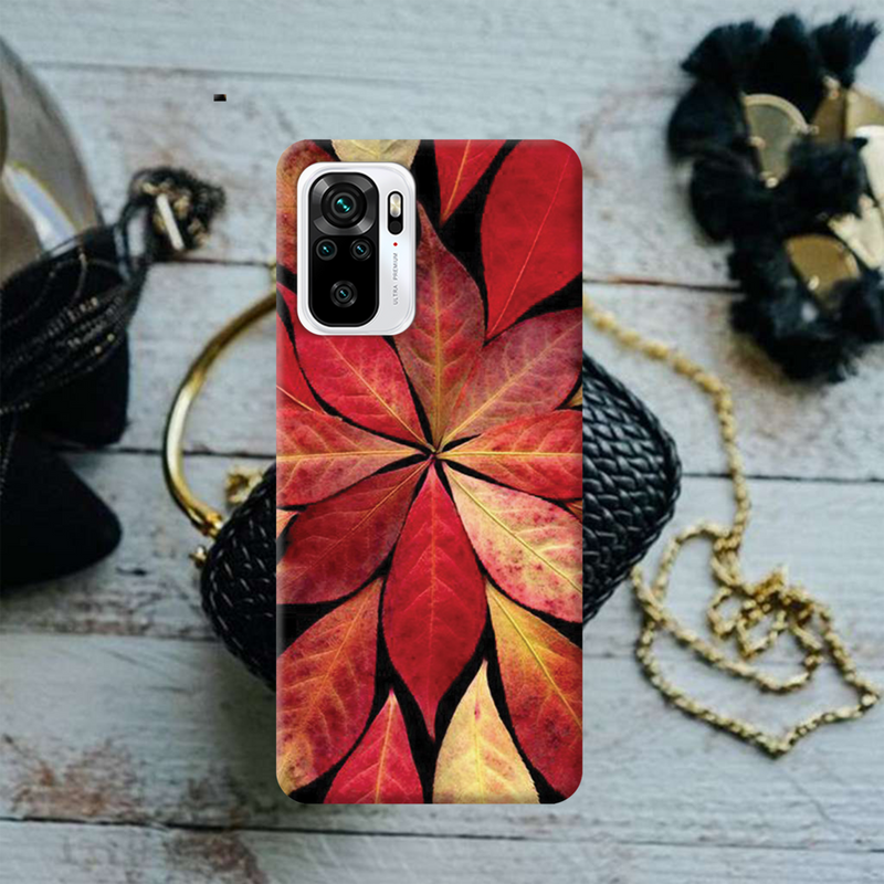 Red Leaf Printed Slim Cases and Cover for Redmi Note 10