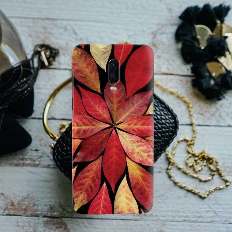 Red Leaf Printed Slim Cases and Cover for OnePlus 6T
