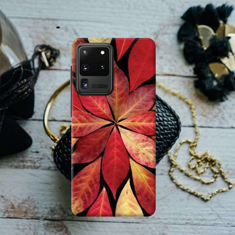 Red Leaf Printed Slim Cases and Cover for Galaxy S20 Ultra