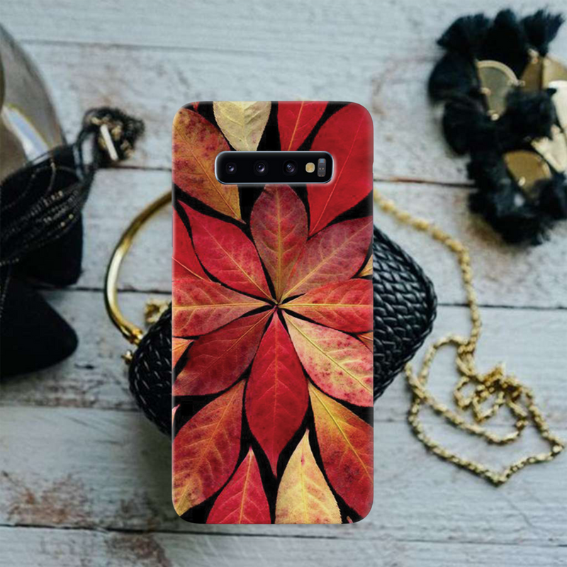 Red Leaf Printed Slim Cases and Cover for Galaxy S10