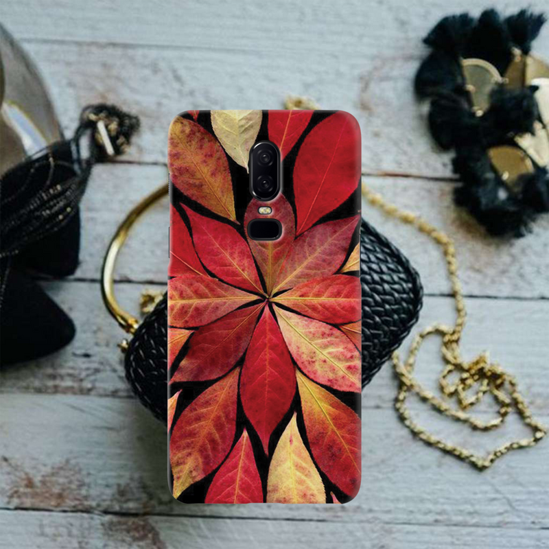 Red Leaf Printed Slim Cases and Cover for OnePlus 6