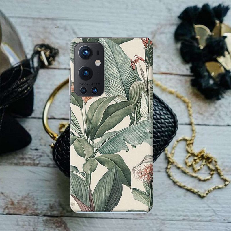 Green Leafs Printed Slim Cases and Cover for OnePlus 9 Pro