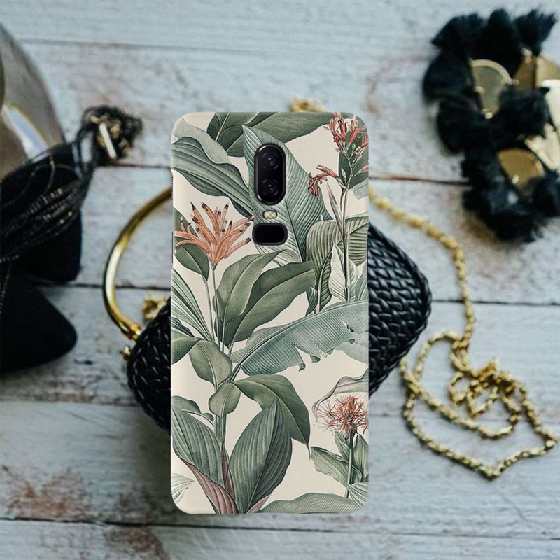 Green Leafs Printed Slim Cases and Cover for OnePlus 6