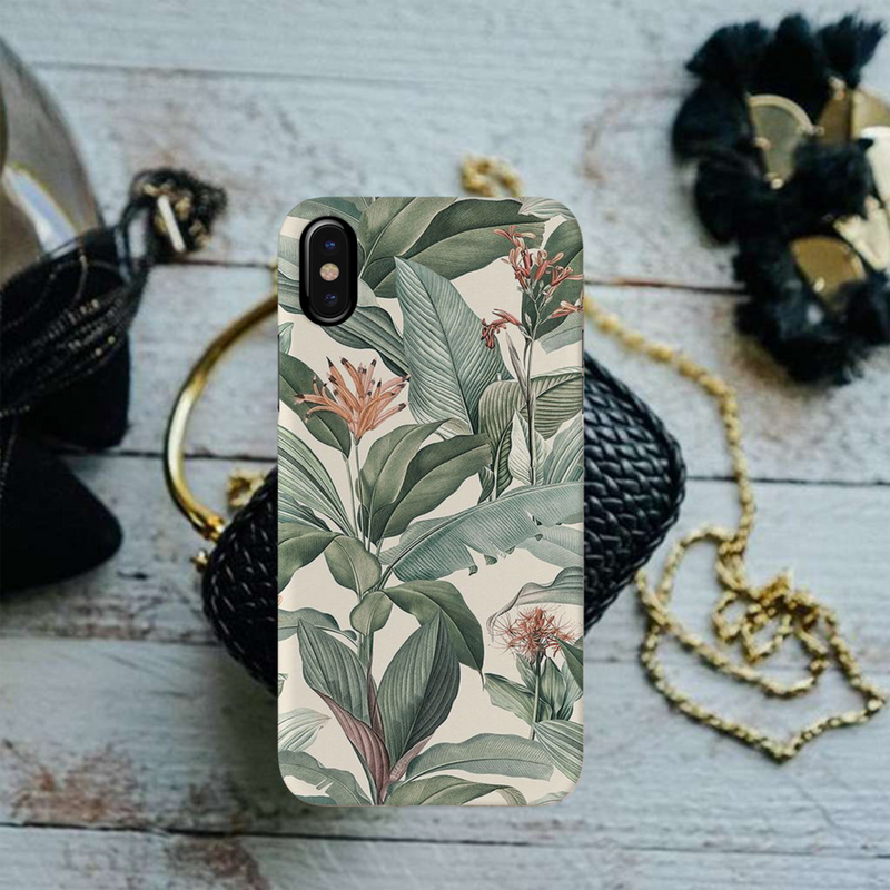 Green Leafs Printed Slim Cases and Cover for iPhone X