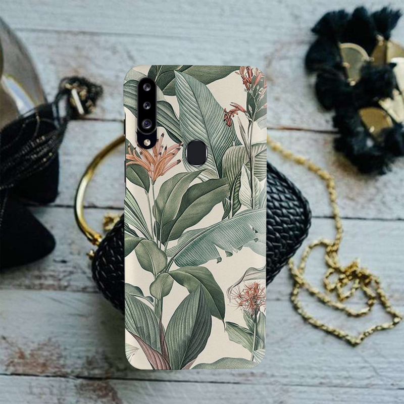 Green Leafs Printed Slim Cases and Cover for Galaxy A20S