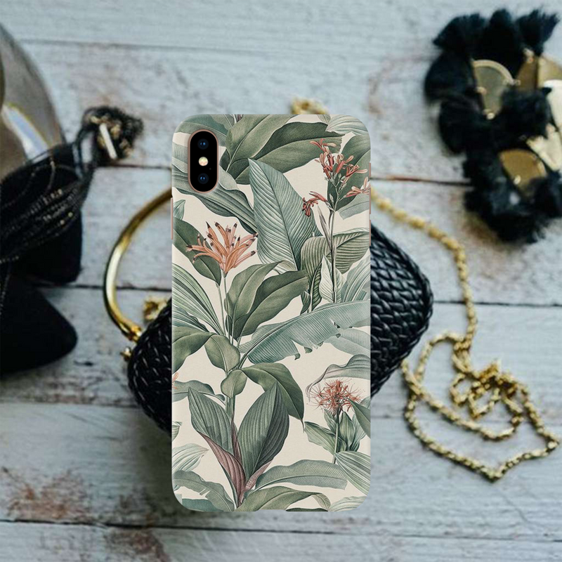 Green Leafs Printed Slim Cases and Cover for iPhone XS Max