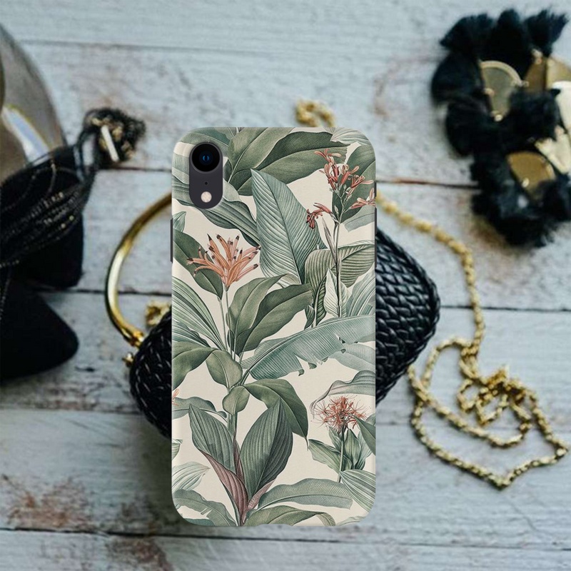 Green Leafs Printed Slim Cases and Cover for iPhone XR