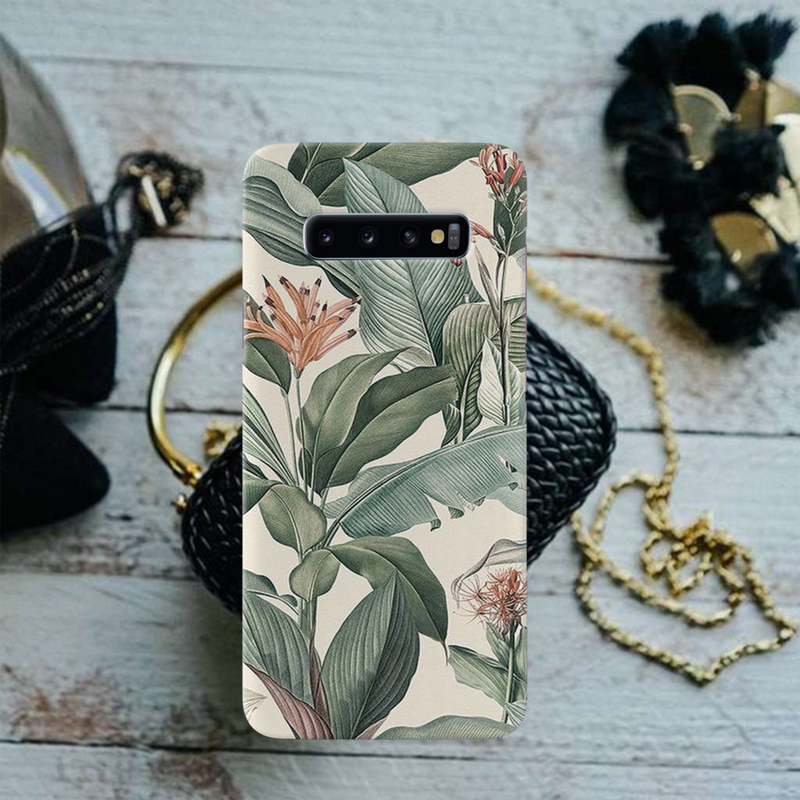 Green Leafs Printed Slim Cases and Cover for Galaxy S10 Plus