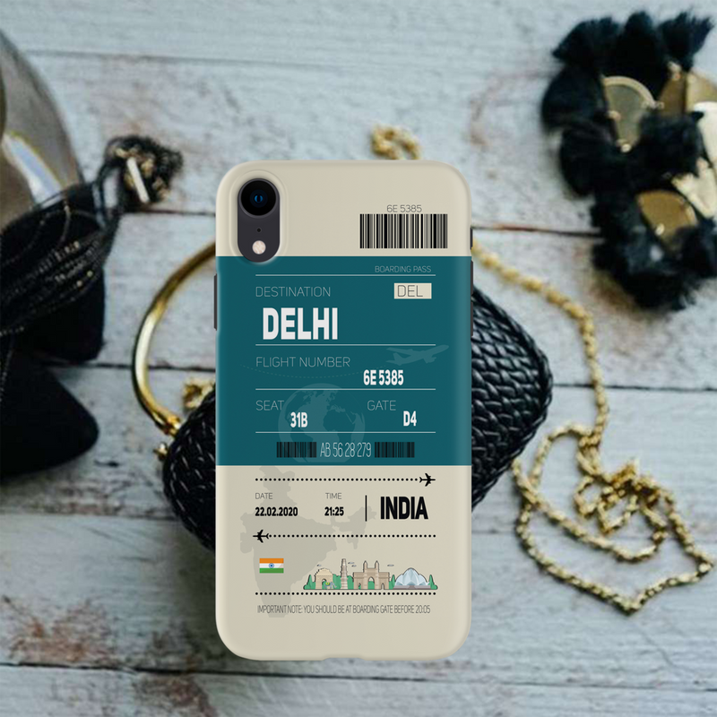 Delhi ticket Printed Slim Cases and Cover for iPhone XR