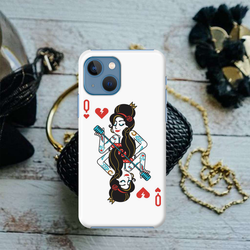 Queen Card Printed Slim Cases and Cover for iPhone 13 Mini