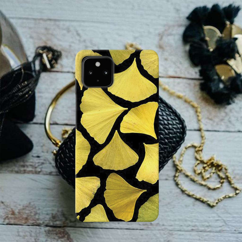 Yellow Leafs Printed Slim Cases and Cover for Pixel 4A