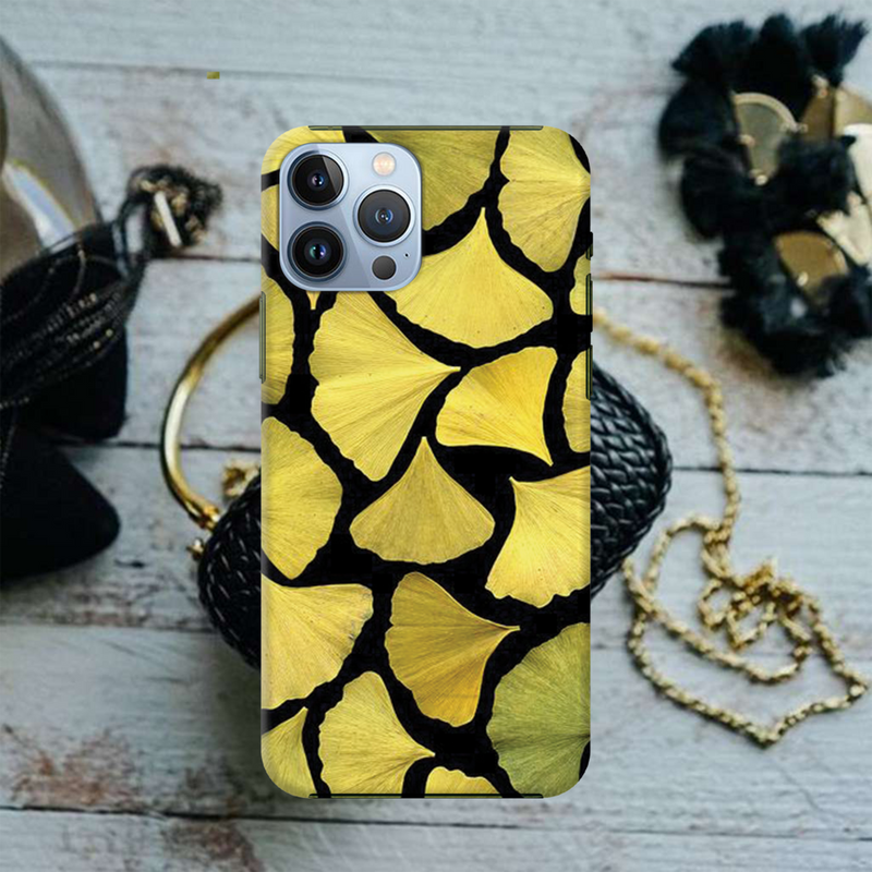 Yellow Leafs Printed Slim Cases and Cover for iPhone 13 Pro