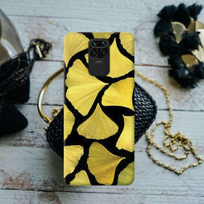 Yellow Leafs Printed Slim Cases and Cover for Redmi Note 9