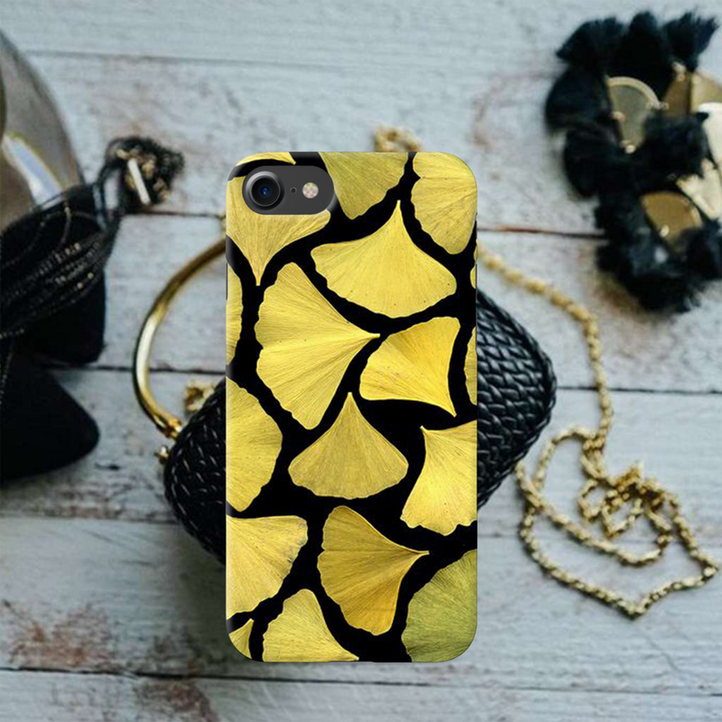 Yellow Leafs Printed Slim Cases and Cover for iPhone 8