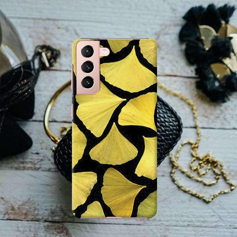 Yellow Leafs Printed Slim Cases and Cover for Galaxy S21 Plus