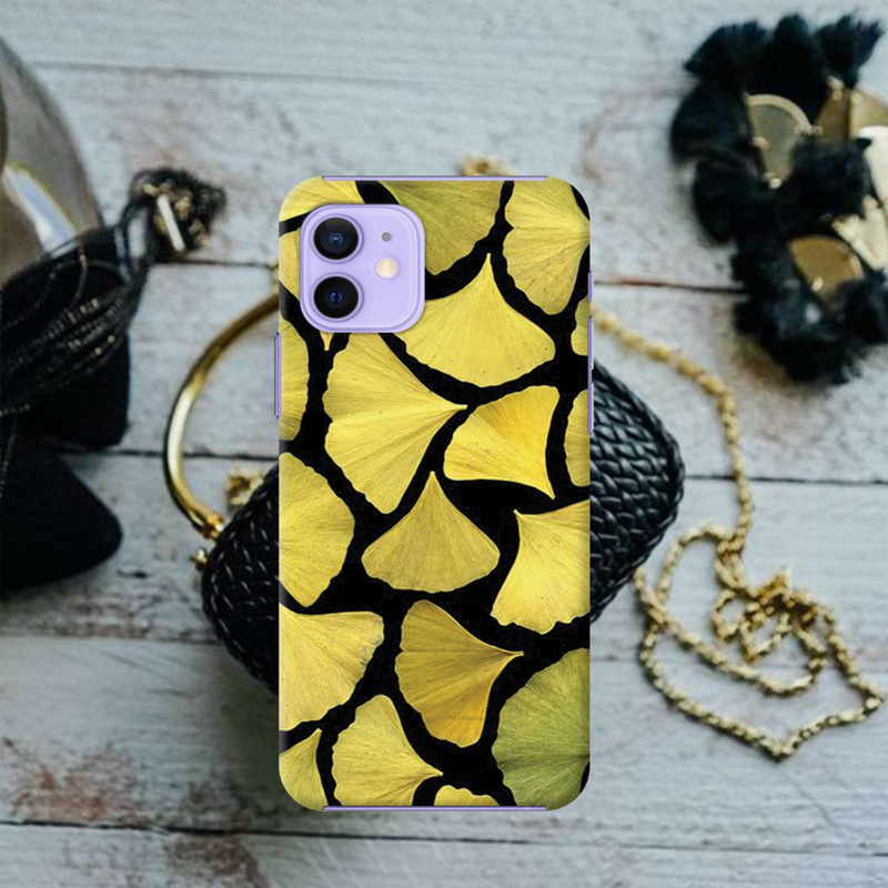 Yellow Leafs Printed Slim Cases and Cover for iPhone 12