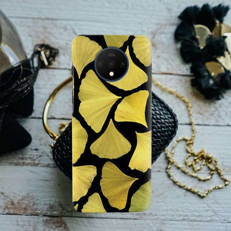 Yellow Leafs Printed Slim Cases and Cover for OnePlus 7T