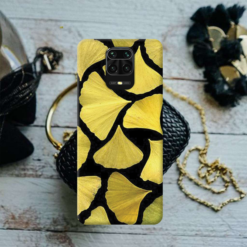 Yellow Leafs Printed Slim Cases and Cover for Redmi Note 9 Pro Max