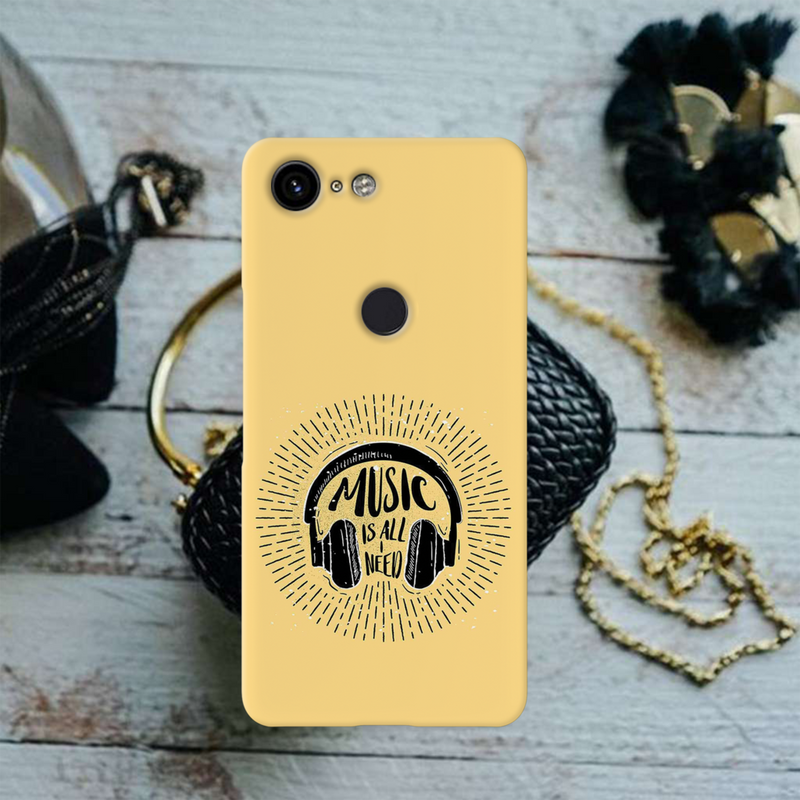 Music is all i need Printed Slim Cases and Cover for Pixel 3