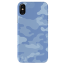 Blue and White Camouflage Printed Slim Cases and Cover for iPhone XS
