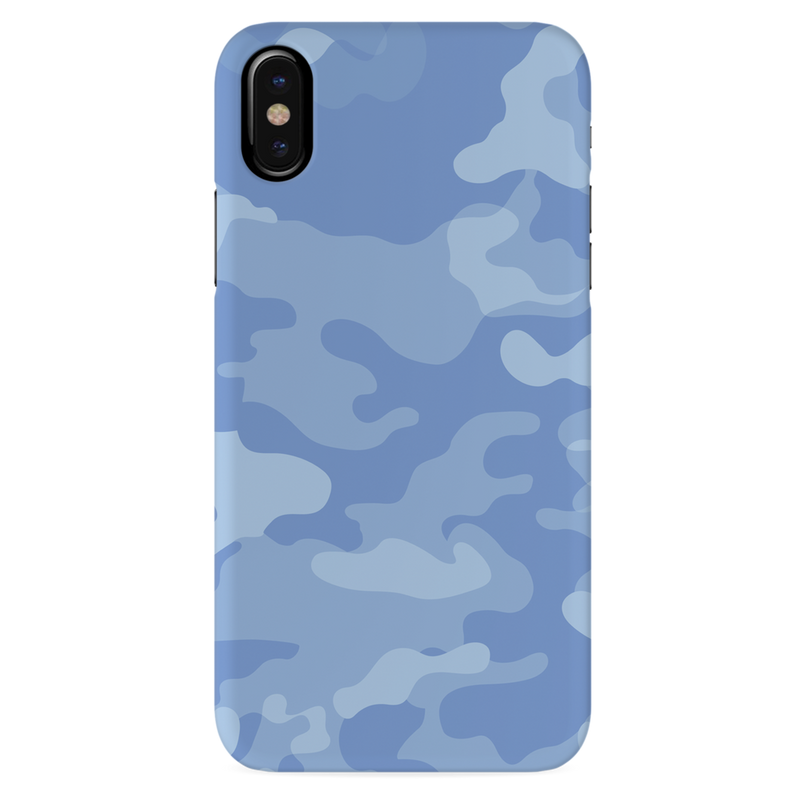 Blue and White Camouflage Printed Slim Cases and Cover for iPhone XS