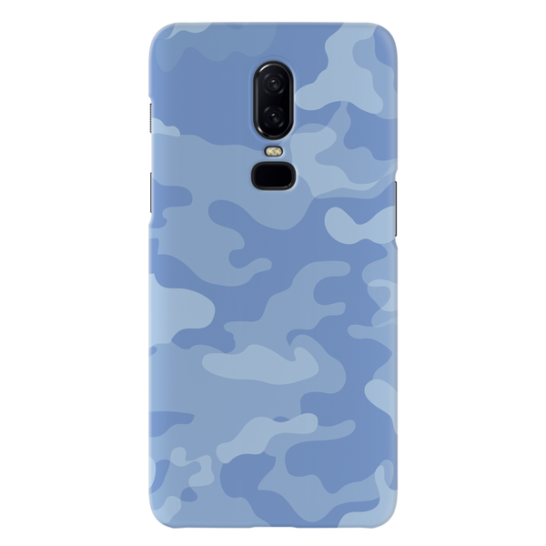 Blue and White Camouflage Printed Slim Cases and Cover for OnePlus 6