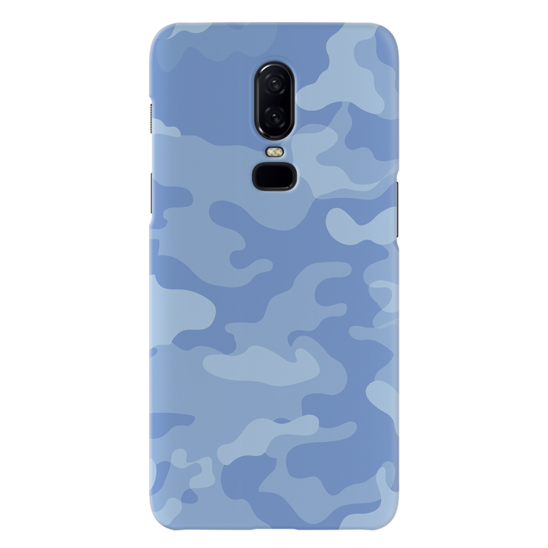 Blue and White Camouflage Printed Slim Cases and Cover for OnePlus 6