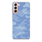 Blue and White Camouflage Printed Slim Cases and Cover for Galaxy S21