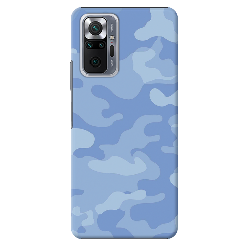 Blue and White Camouflage Printed Slim Cases and Cover for Redmi Note 10 Pro