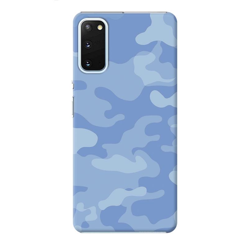 Blue and White Camouflage Printed Slim Cases and Cover for Galaxy S20 Plus