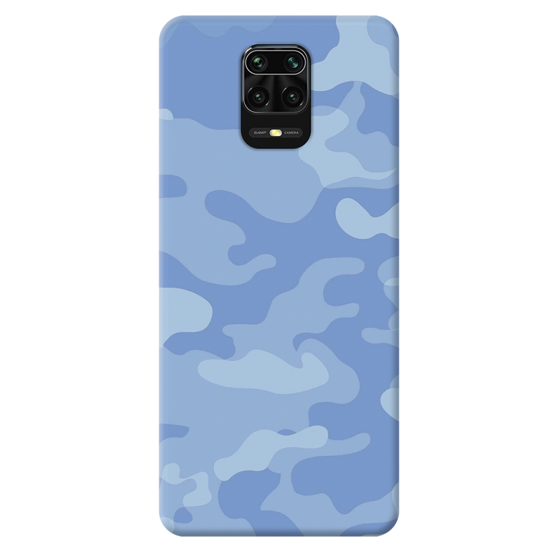 Blue and White Camouflage Printed Slim Cases and Cover for Redmi Note 9 Pro Max