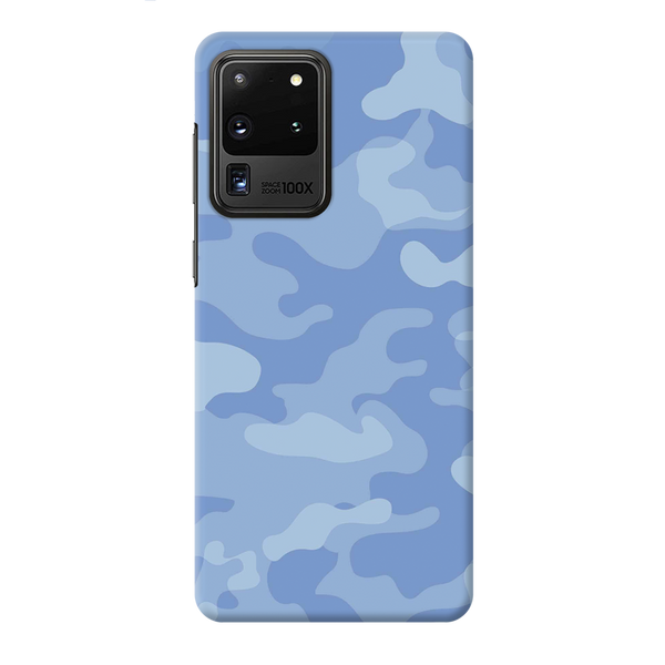 Blue and White Camouflage Printed Slim Cases and Cover for Galaxy S20 Ultra