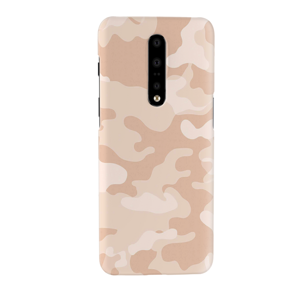 Cream and White Camouflage Printed Slim Cases and Cover for OnePlus 7 Pro