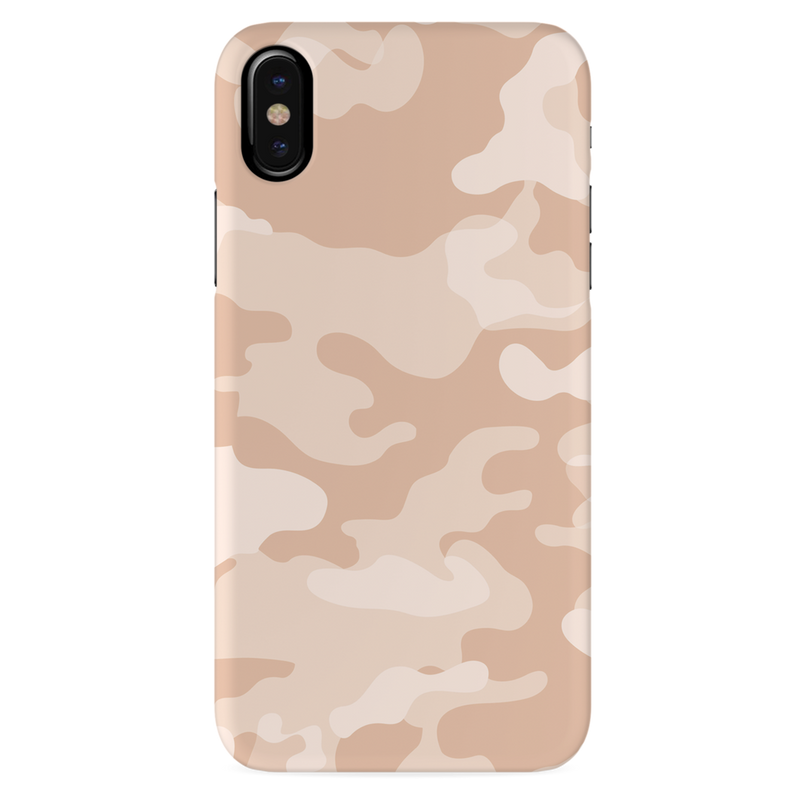 Cream and White Camouflage Printed Slim Cases and Cover for iPhone XS