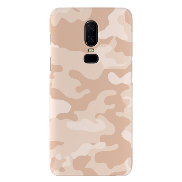 Cream and White Camouflage Printed Slim Cases and Cover for OnePlus 6