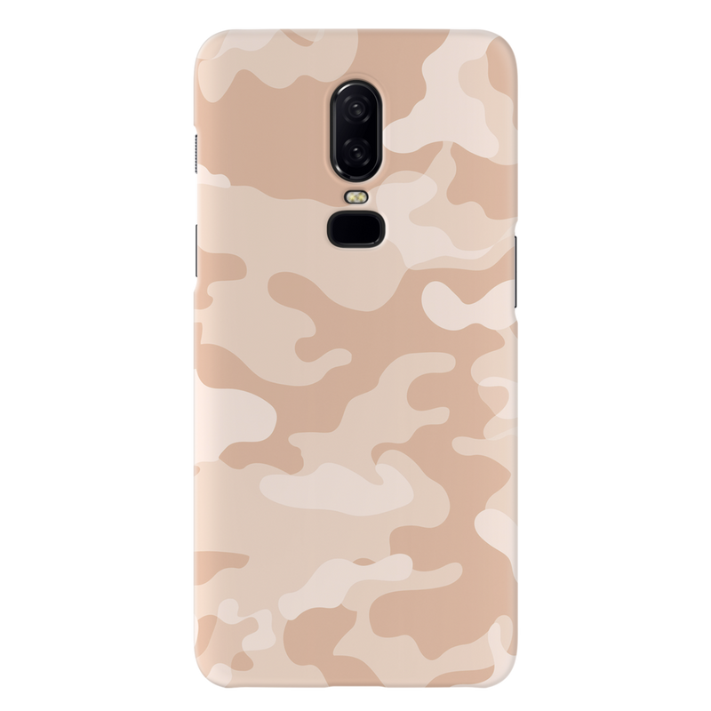 Cream and White Camouflage Printed Slim Cases and Cover for OnePlus 6