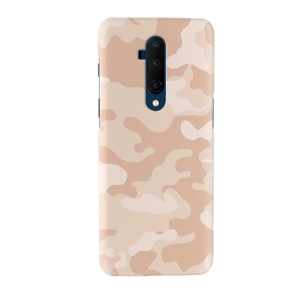 Cream and White Camouflage Printed Slim Cases and Cover for OnePlus 7T Pro