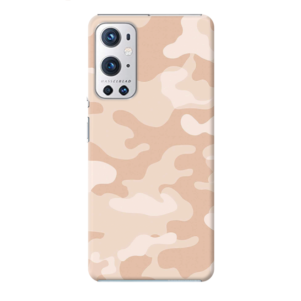 Cream and White Camouflage Printed Slim Cases and Cover for OnePlus 9R