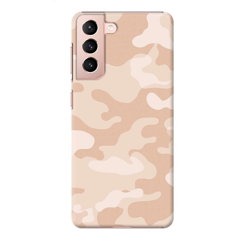 Cream and White Camouflage Printed Slim Cases and Cover for Galaxy S21 Plus