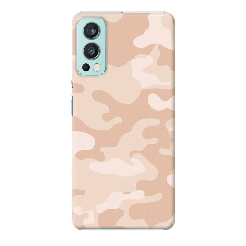 Cream and White Camouflage Printed Slim Cases and Cover for OnePlus Nord 2