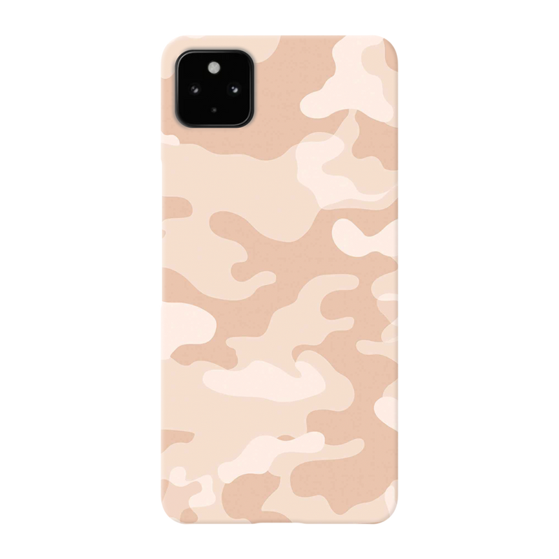 Cream and White Camouflage Printed Slim Cases and Cover for Pixel 4A