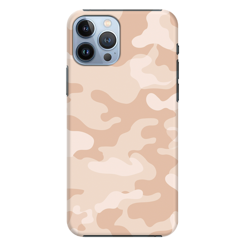 Cream and White Camouflage Printed Slim Cases and Cover for iPhone 13 Pro