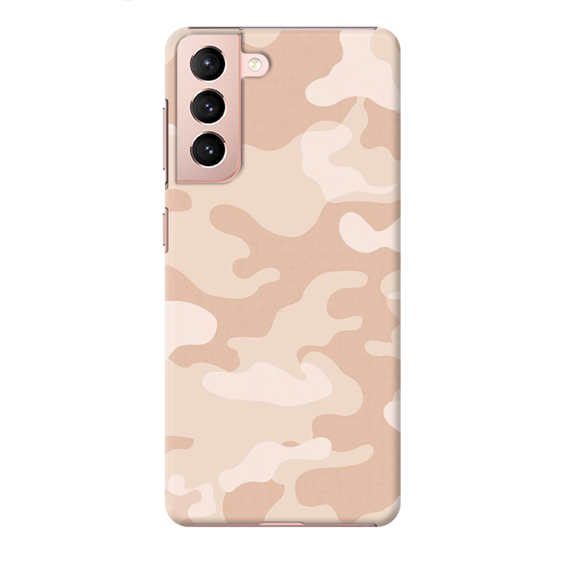 Cream and White Camouflage Printed Slim Cases and Cover for Galaxy S21