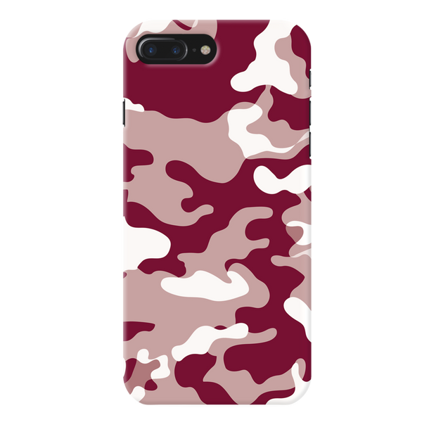 Maroon and White Camouflage Printed Slim Cases and Cover for iPhone 8 Plus