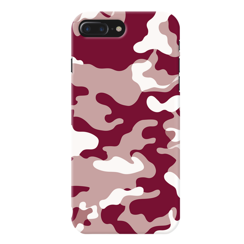 Maroon and White Camouflage Printed Slim Cases and Cover for iPhone 8 Plus