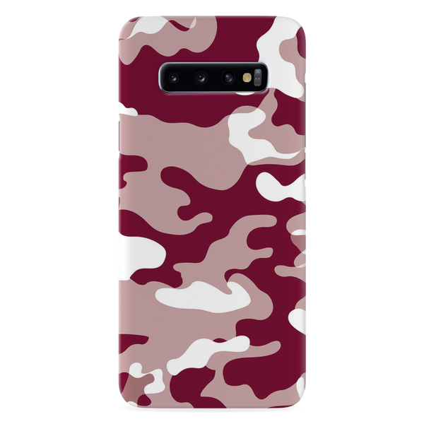 Maroon and White Camouflage Printed Slim Cases and Cover for Galaxy S10