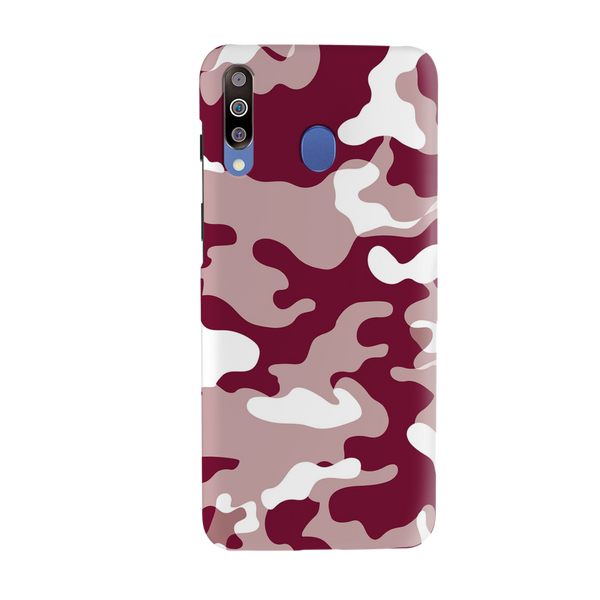 Maroon and White Camouflage Printed Slim Cases and Cover for Galaxy M30